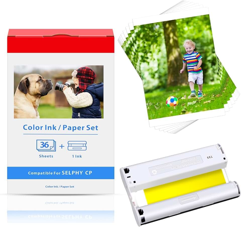 Compatible with Canon Selphy CP1500 CP1300 Ink and Paper 4x6