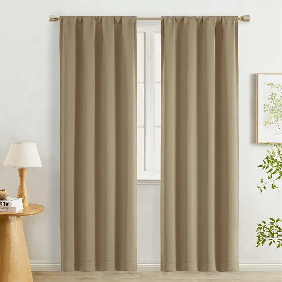 Lecloud Taupe Room Darkening Curtains for Bedroom 78 Inches Long 2 Panels, Thermal Insulated Rod Pocket Soft Living Room Curtains, Energy Saving Drapes for Dining Room, Each Panel 40" W x 78" L
