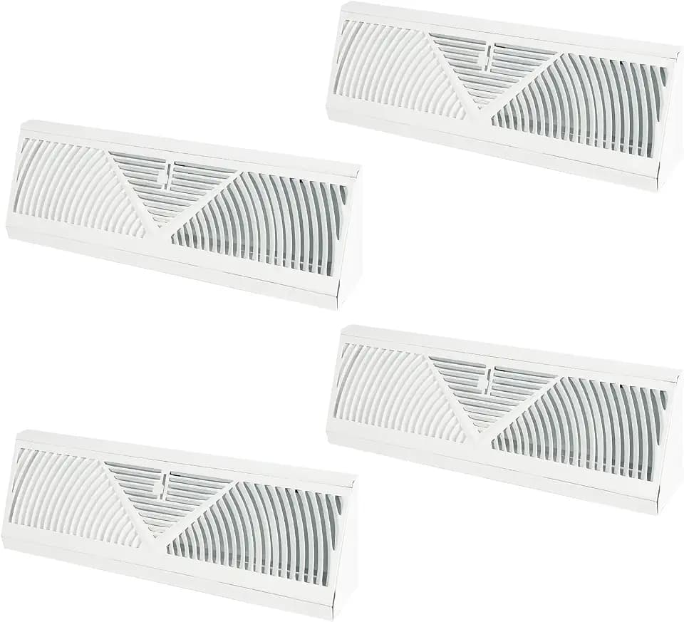 15 Inch Baseboard Register, 4 Pack Baseboard Register Vent, Smooth Air Vent