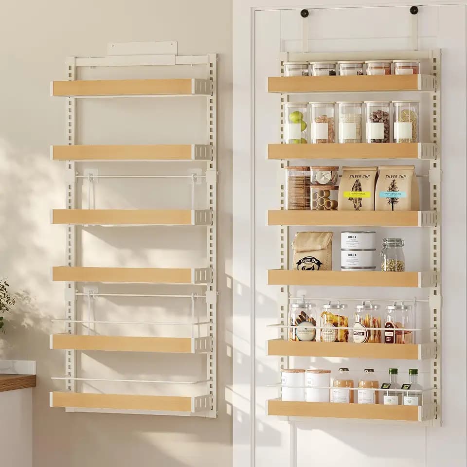 SONGMICS 6-Tier Over the Door Pantry Organizer, Adjustable Spice Rack