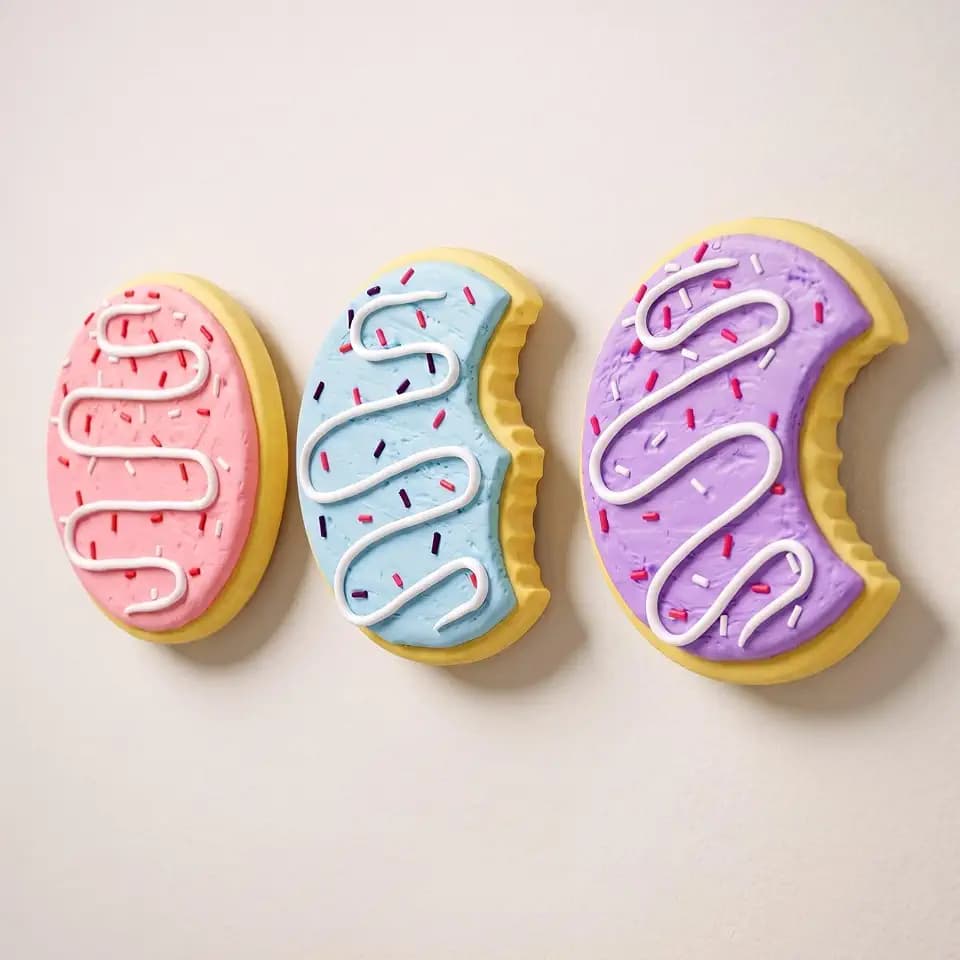 Fuutreo 3 Pcs 3D Sprinkle Sugar Cookie Wall Art 6 Inch Faux Wall Sculptures