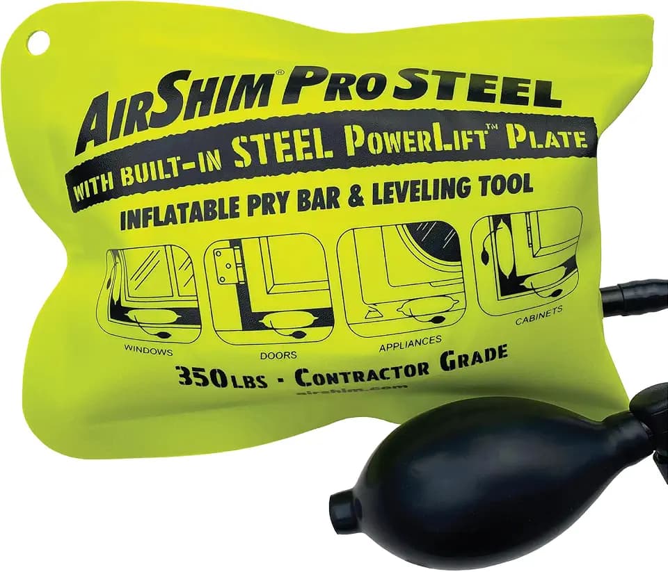Calculated Industries 1196 AirShim Pro STEEL Inflatable Prybar & Air Wedge with Steel PowerLift Plate, 2-in-1 Lift and Grip, Holds Where Others Fold, 350 LB Rating | U.S. Patent-Pending