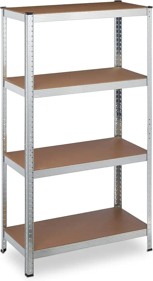Relaxdays Schwerlastregal verzinkt, Traglast 280kg, 157x80x40 cm, Silber