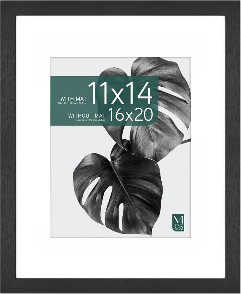 MCS Studio Gallery Photo Frame Woodgrain, 16x20 Matted to 11x14