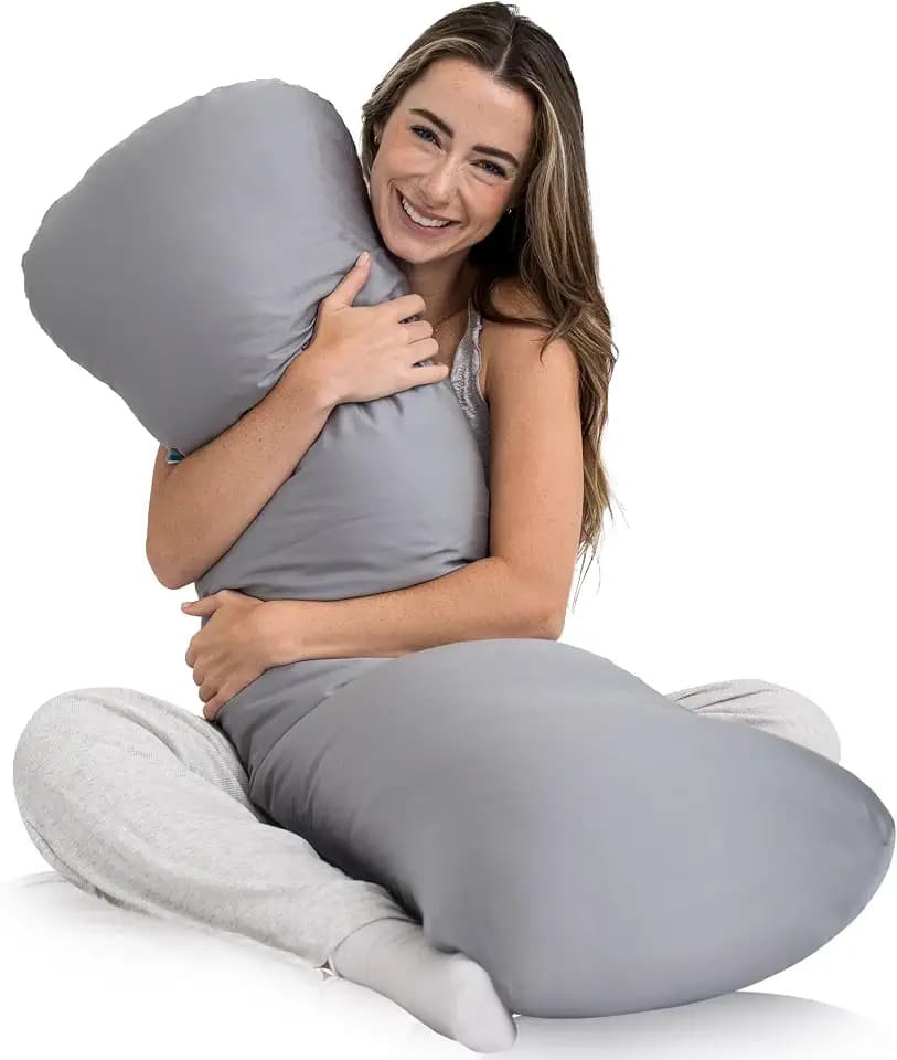 SleepCloud Weighted Body Pillow 8lbs, Cooling Tencel Cover, 48” x 14” XL