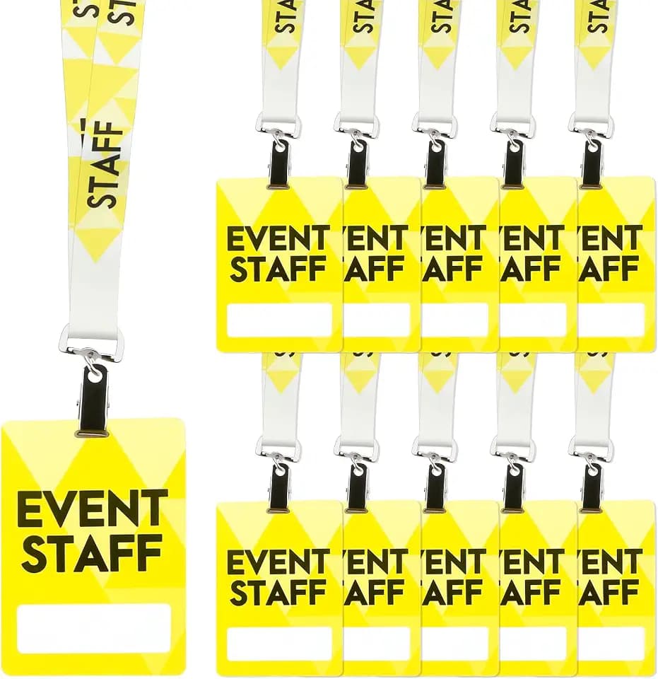 Event Staff Badge Lanyards with PVC Pass Cards 10 Sets