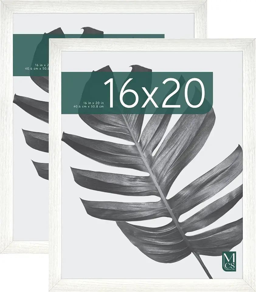 MCS Studio Gallery Poster Frame, 16x20, White Woodgrain, 2-Pack