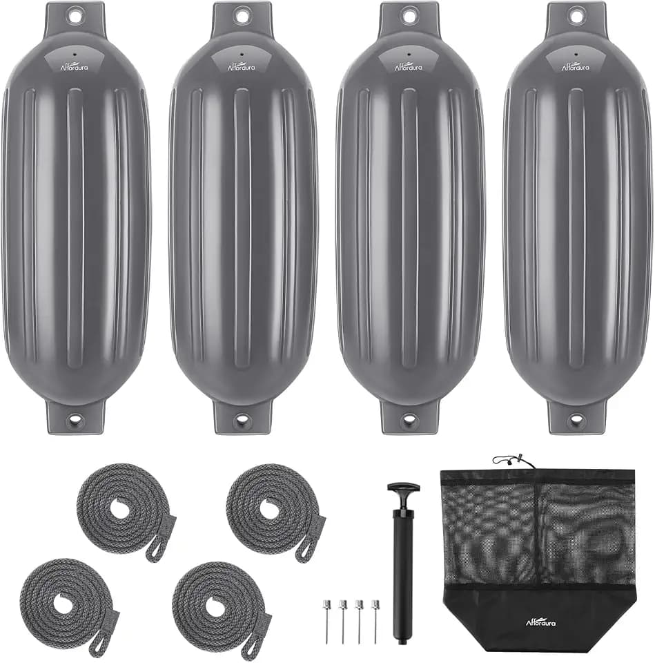 Affordura Boat Fender 4 Pack Boat Bumpers Fenders with 4 Ropes