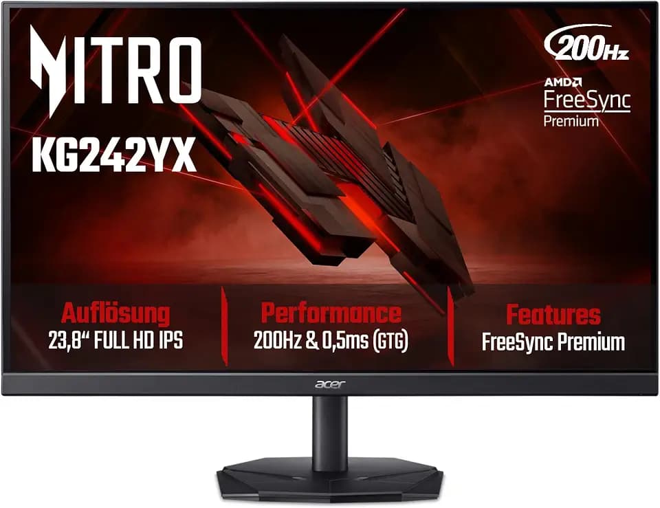 Acer Nitro KG242YX1 Gaming Monitor 23.8 Zoll (60,5 cm) Full HD, 200Hz