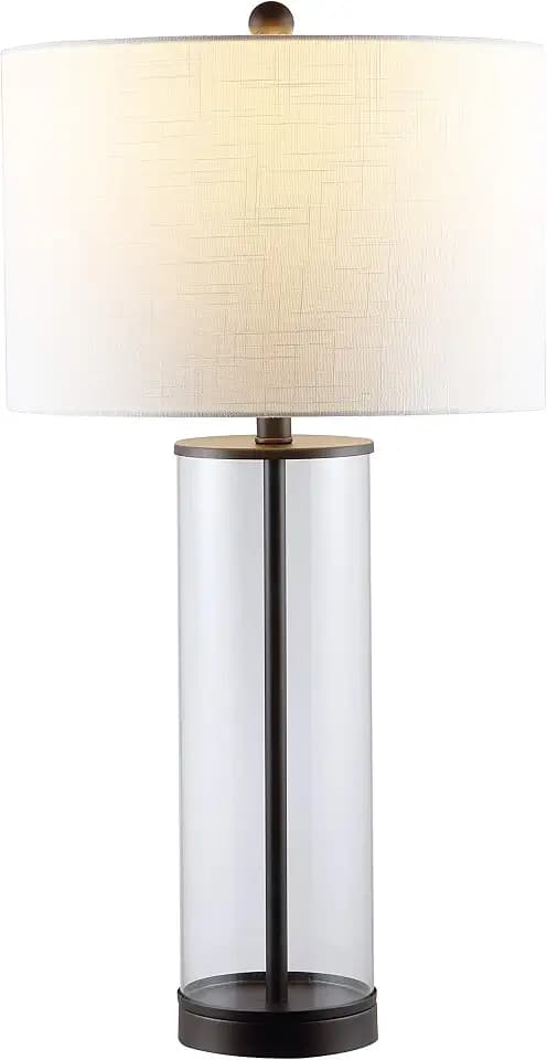 JONATHAN Y Collins Glass Table Lamp 29.25", Oil Rubbed Bronze/Clear