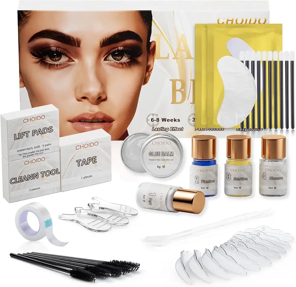 Lash Lift Kit & Brow Lamination Kit, 2 in 1 Professional Eyelash Curling and Eyebrow Lamination Set, DIY Eyelash Perm for Home & Salon, Long-Lasting Curl Effect Up to 8 Weeks - Easy Application