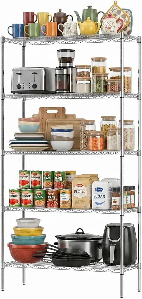 FDW | 5-Tier Wire Shelf | 36" x 14" x 72" | Chrome