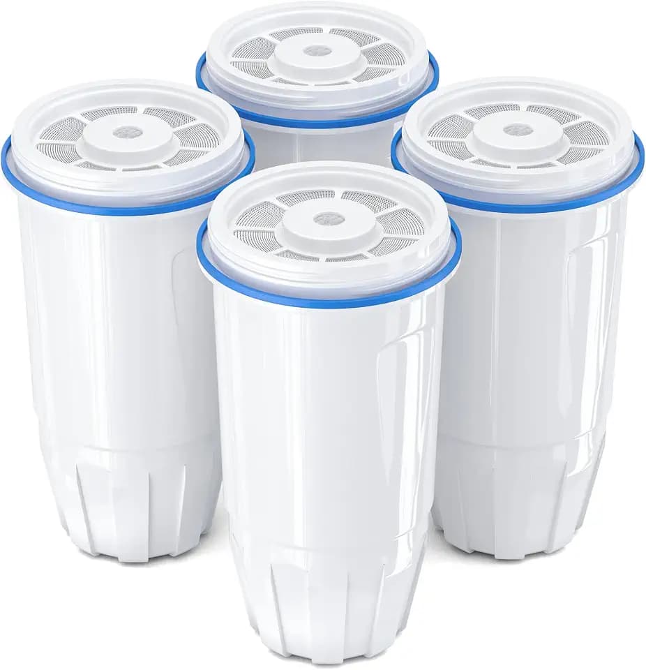 Upgraded Water Filter Replacement Fit for Zero Pitcher and Dispenser ZR-001 ZR-004 ZP-006 ZR-017, Five-Stage Filter System, Effectively Reducing Lead, Chromium, and Contaminants, 4 Packs, By BOGDA