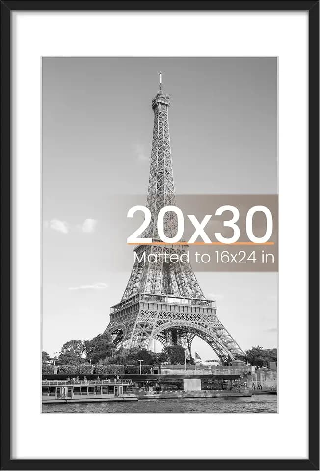 upsimples 20x30 Picture Frame, Wall Decor Poster Frames, Black 1 Pack