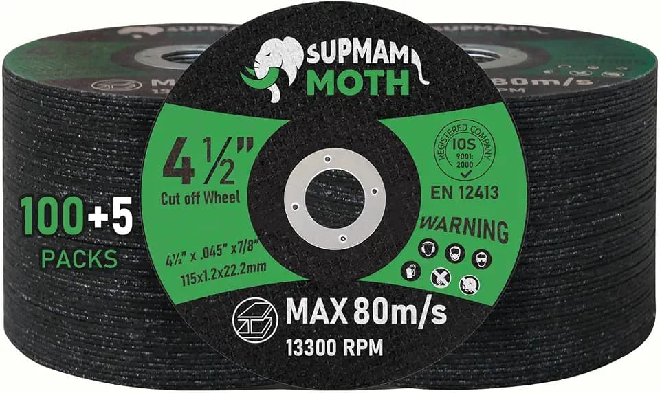 105 Pack 4 1/2 Cut Off Wheel Angle Grinder Cutting Disc for Metal & Stainless Steel Cutting Wheel Ultra Thin 0.045'' x 7/8 Arbor