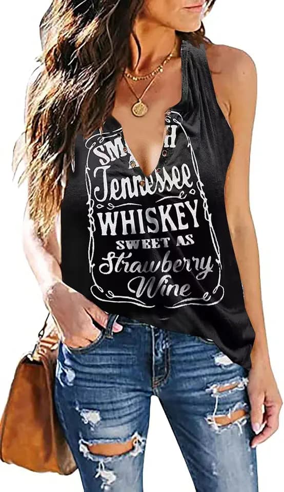 Fensajomon Skull Shirt for Women V Neck Sleeveless Summer Workout Tank Top