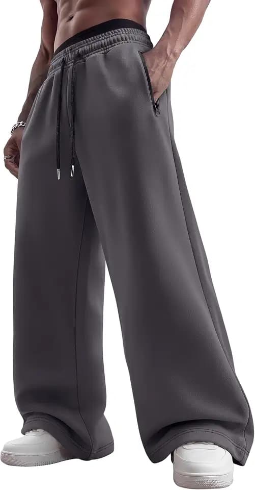 Ficerd Men's Baggy Sweatpants Wide Leg Athletic Pants