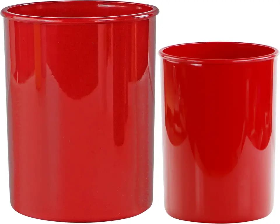 Reston Lloyd Multipurpose Utensil/Crock Holders Organize Wide Variety of Sizes of Utensils & Tools, Includes Large, & Miniature, Red