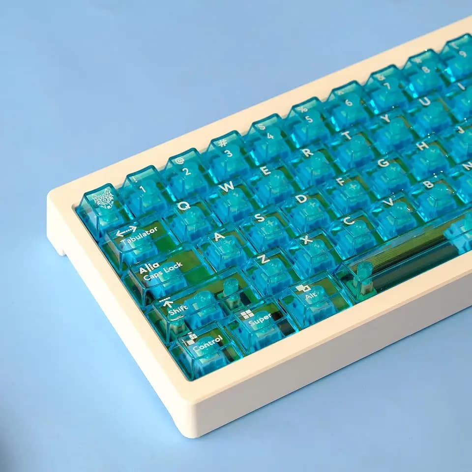 114 Tasten Clear Keycaps Cherry Profile Blau Tastenkappen Set Fit für Cherry Mx Switches Mechanische Tastatur
