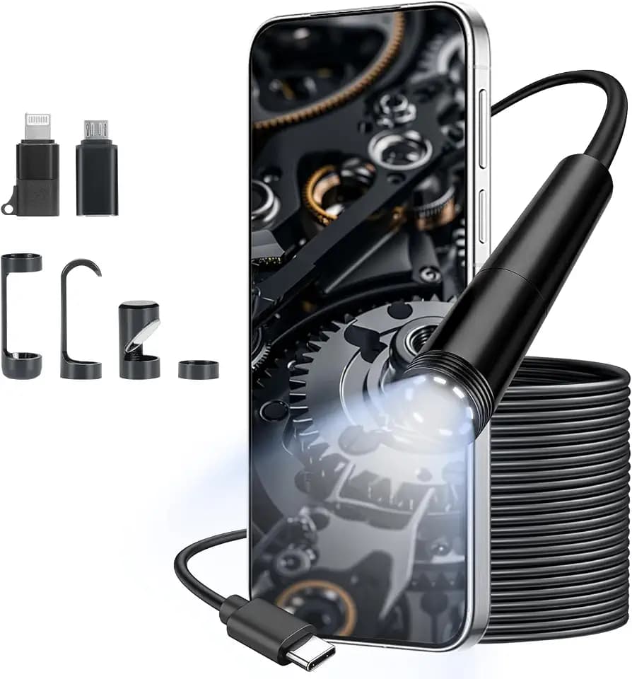 VINATO Endoskopkamera mit Licht 10m, 1080P HD wasserdichte Inspektionskamera Wasserdichtes IP67 mit 8 LED Licht, Direktverbindung für Smartphone/Tablet (Kein WLAN Notwendig)