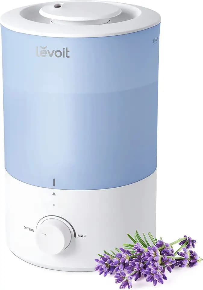 Levoit Humidifiers for Bedroom, 3L Cool Mist Top Fill for Large Room, Blue