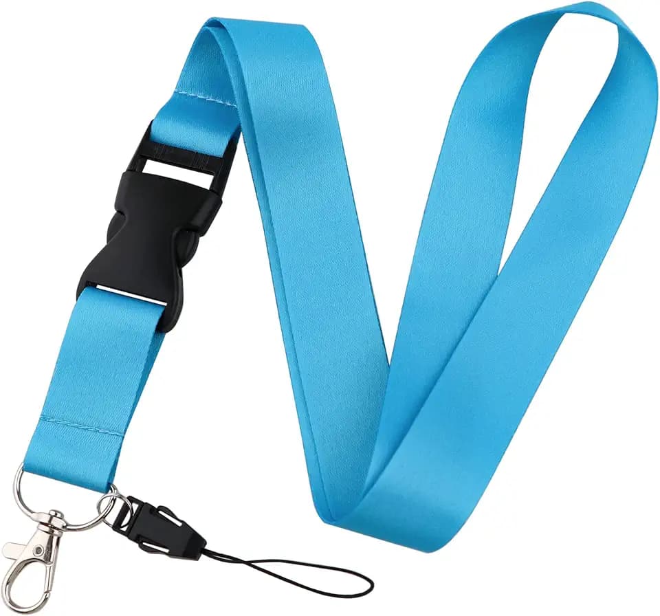 Cool Blue Lanyard for Keys ID Holder Breakaway Keychain Lanyard for ID Badges for Men Women Teachers Staff Plain Neck Lanyard