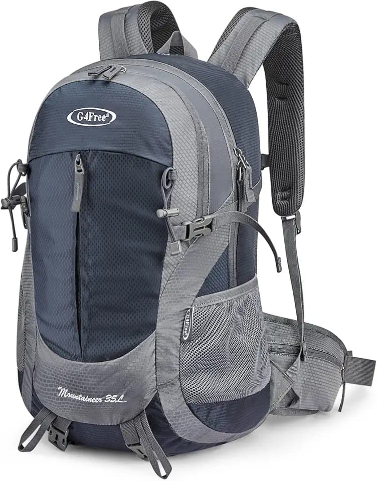 G4Free 35L Hiking Backpack for Women Men, Water Resistant Outdoor Sports