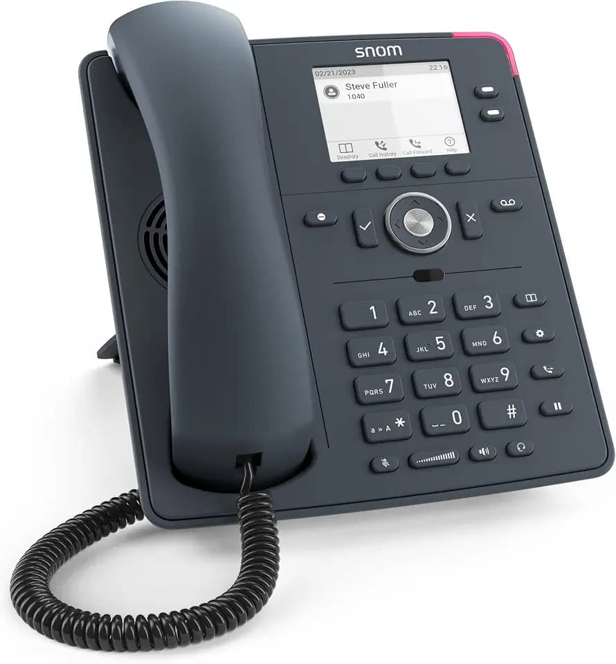 Snom D140 Desk VoIP-Festnetztelefon, Schiefergraues Gehäuse, 2 SIP-IdentitäTen, Energieeffizient (PoE Klasse 1), 2,8' TFT LCD, Graustufenanzeige, 360° Benachrichtigungsanzeige, 6+4 Funktionstasten
