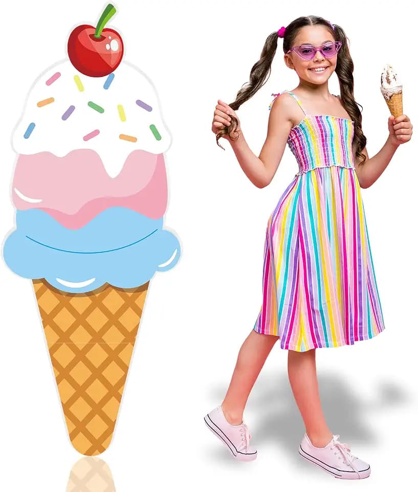 5.2 FT Large Ice Cream Cone Cardboard Cutout Stand up