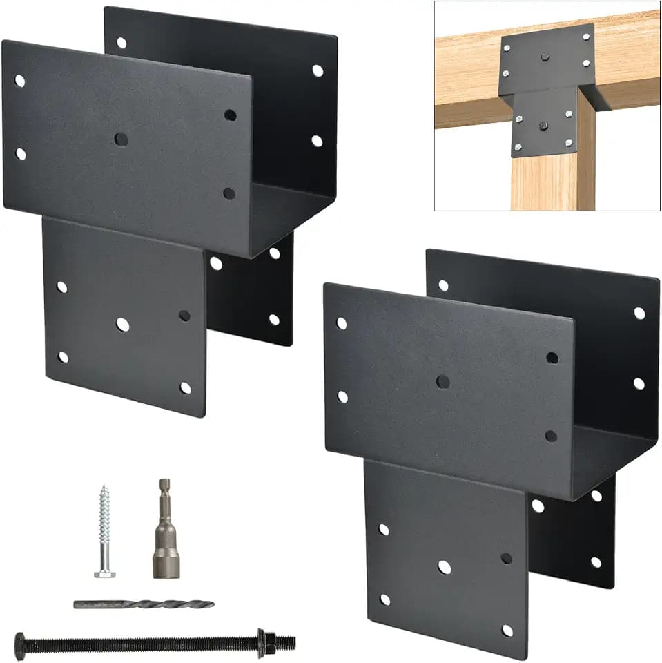 2 Pack 6x6 Heavy Duty Post Cap Tie Bracket for Gazebo, Deck, Beam