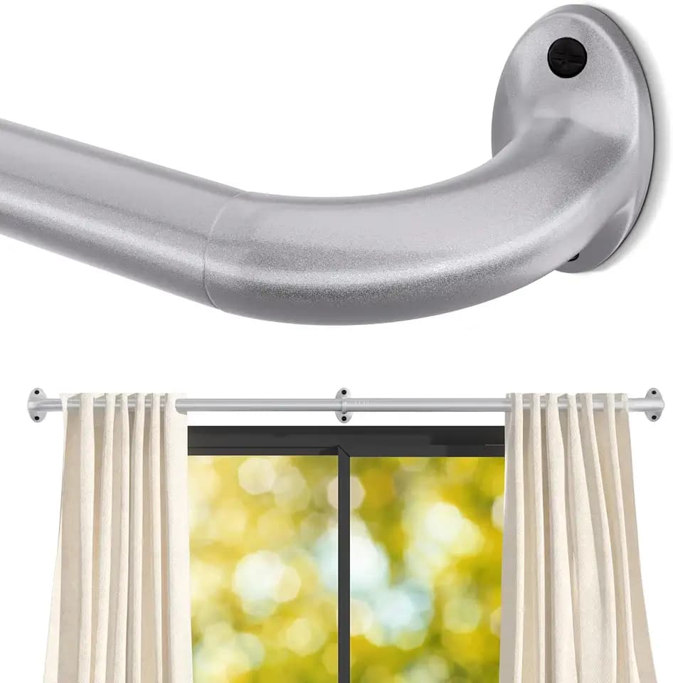 Wrap Around Blackout Curtain Rod for 72-144 Inch Windows, Nickel
