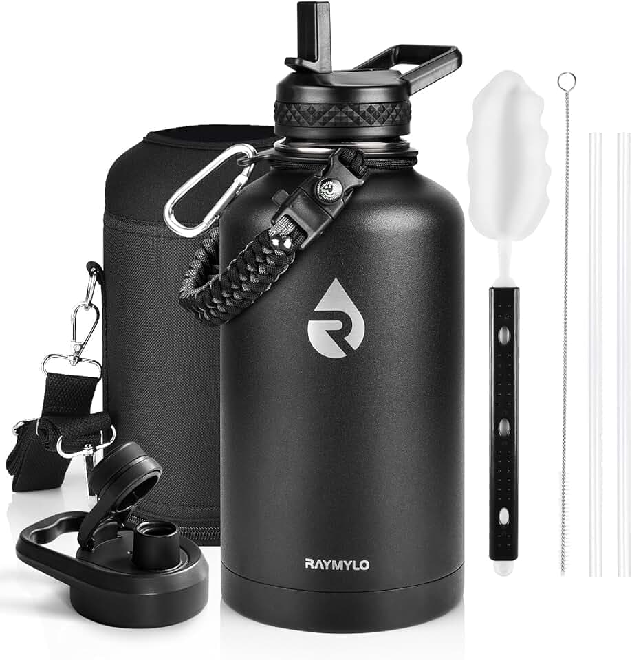 RAYMYLO Insulated Water Bottle 64 oz, Triple Wall Vacuum Stainless Steel