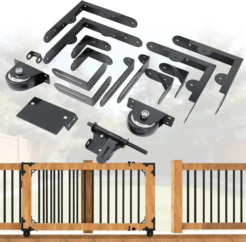 Sliding Gate Hardware Kit for Wooden Fence Gates, Patio, Deck