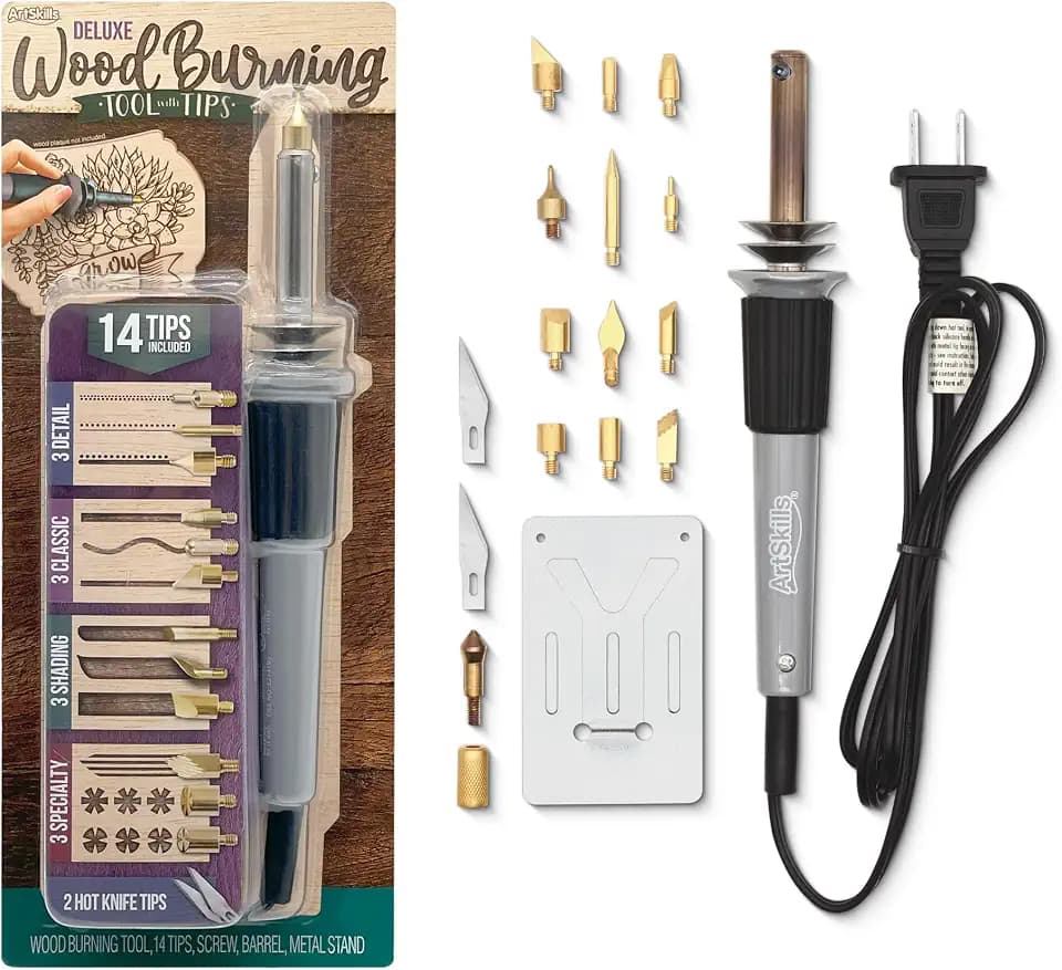 ArtSkills Wood Burning Tool Kit - Wood Burning Pen 14 Tips w/Hot Knife
