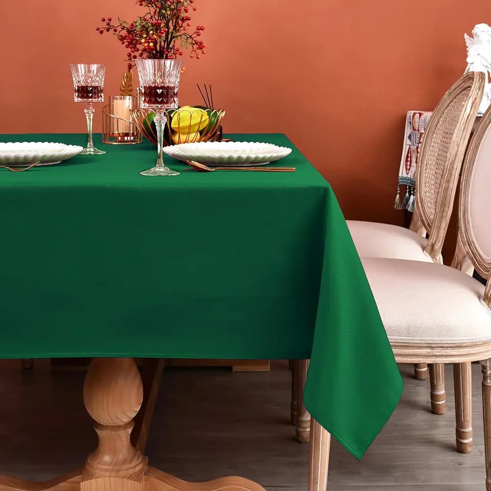 MEANMOY Green Square Tablecloth 54x54 Inch Water Resistant Table Cloth