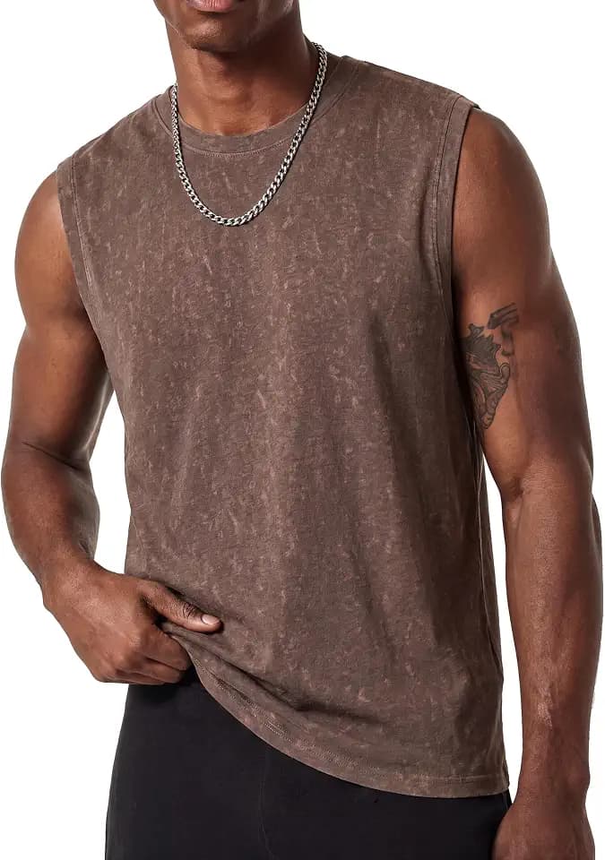COOFANDY Men's Sleeveless Shirts Cotton Workout Tank Tops Muscle Tee Shirt