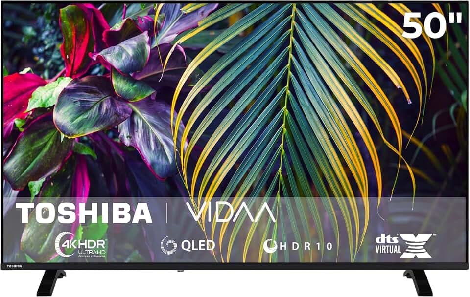 Toshiba 50QV1563DDW QLED Fernseher 50 Zoll VIDAA Smart TV 4K UHD Auflösung