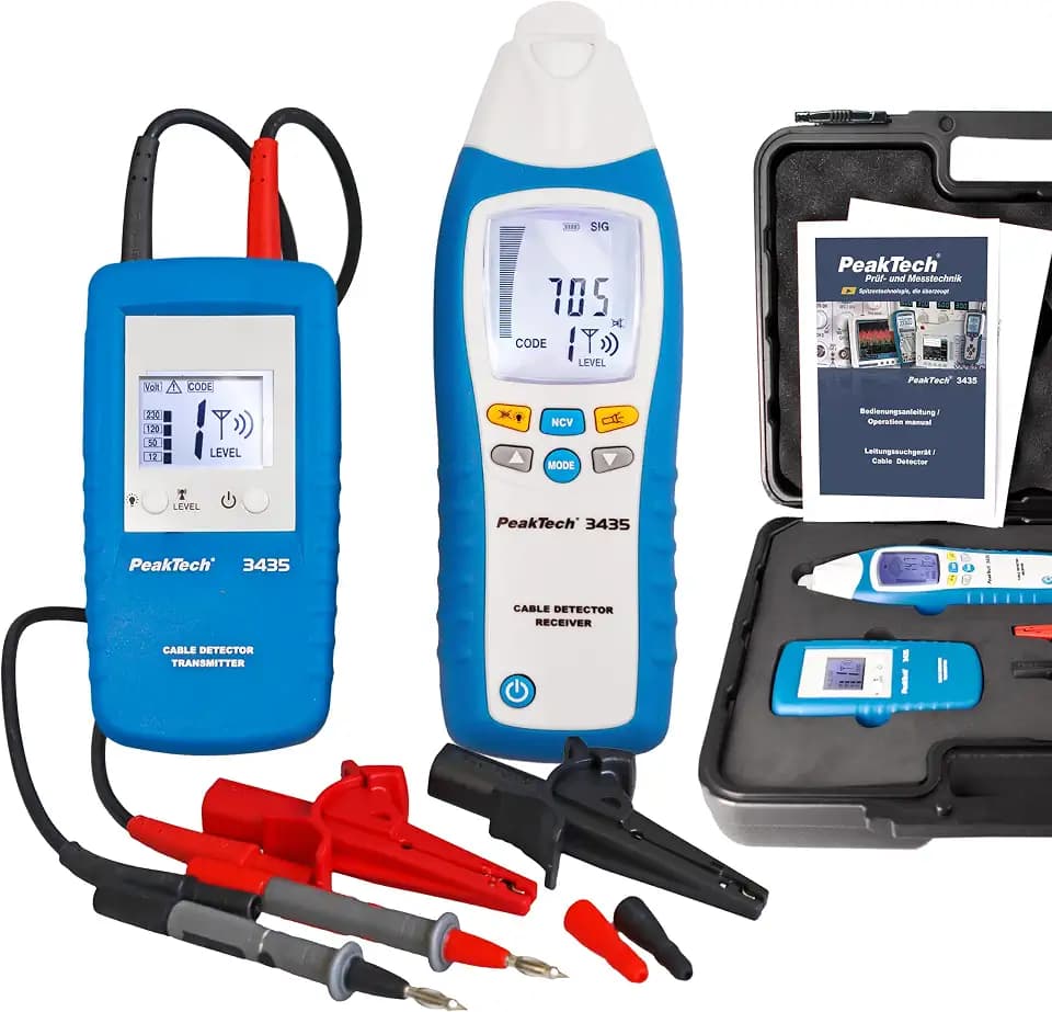 PeakTech 3435 - Profi Leitungssuchgerät Leitungssucher Detektor 2m Tiefe