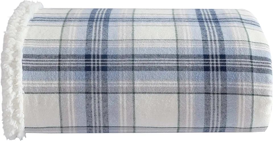 Eddie Bauer - Sherpa Reverse Throw Blanket for Bed or Couch, 50 x 60