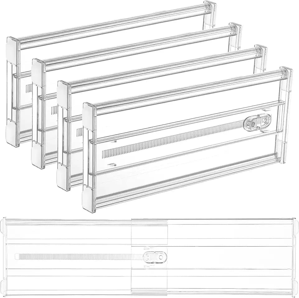 Vtopmart 6" Tall Upgrade Drawer Dividers, 12.8"-22.3" Expandable, 4 Pack