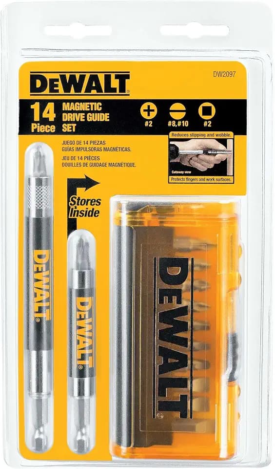 DEWALT Screwdriver Bit Set, Magnetic Drive Guide, 14-Piece, Pack of 1 (DW2097CS)