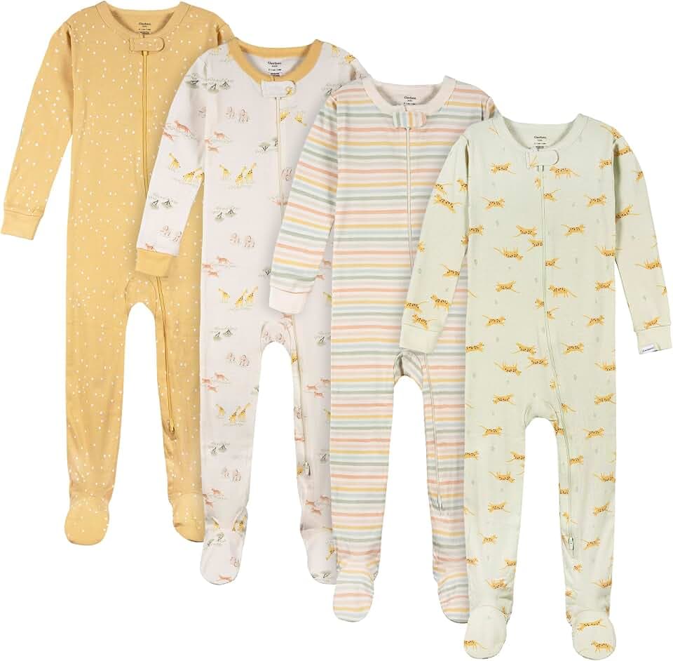 Gerber Baby 4-pack Footed Pajamas - Closeout