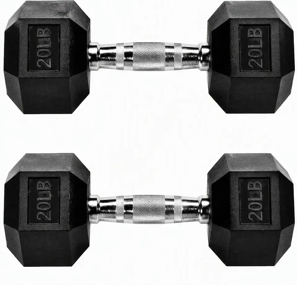 Fitvids Rubber Coated Hex Dumbbell Set with Storage Rack, 100/150/200/550 LB Hand Weight Set with Anti-Slip Grip for Home Gym