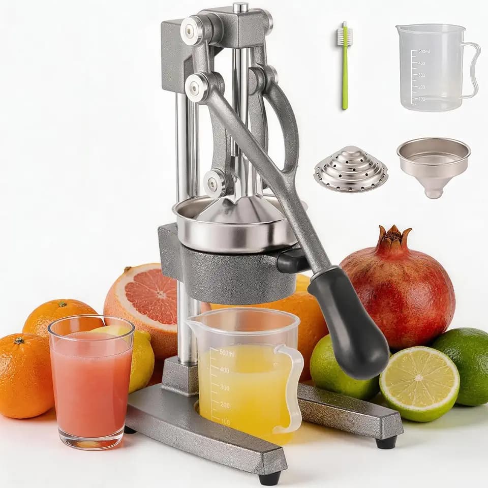 Cast Iron Manual Hand Press Juicer for Citrus & Pomegranate,Grey