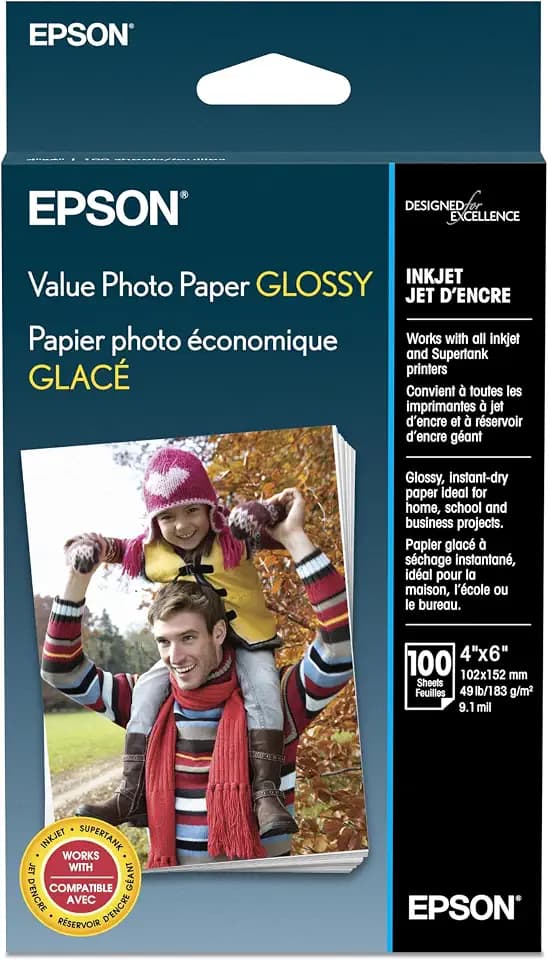Epson Value Photo Paper Glossy 4x6 100 sheets S400034