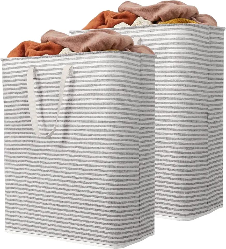 Lifewit 125L Large Laundry Baskets, Laundry Hampers Bags, 2 Pack, Grey