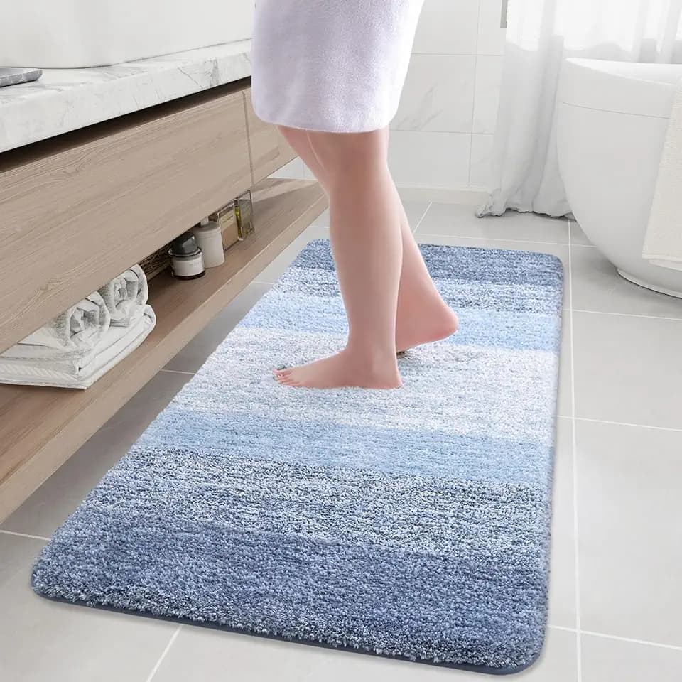 Arotive Microfiber Bathroom Rugs, Shaggy Soft Absorbent Bath Rug, 54x24