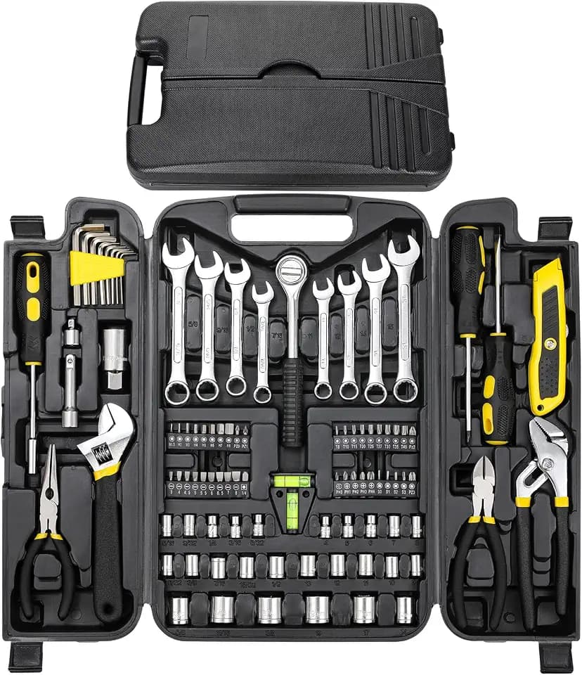 TLGREEN 95-Piece Mechanic Tool Set with Storage Case, Yellow