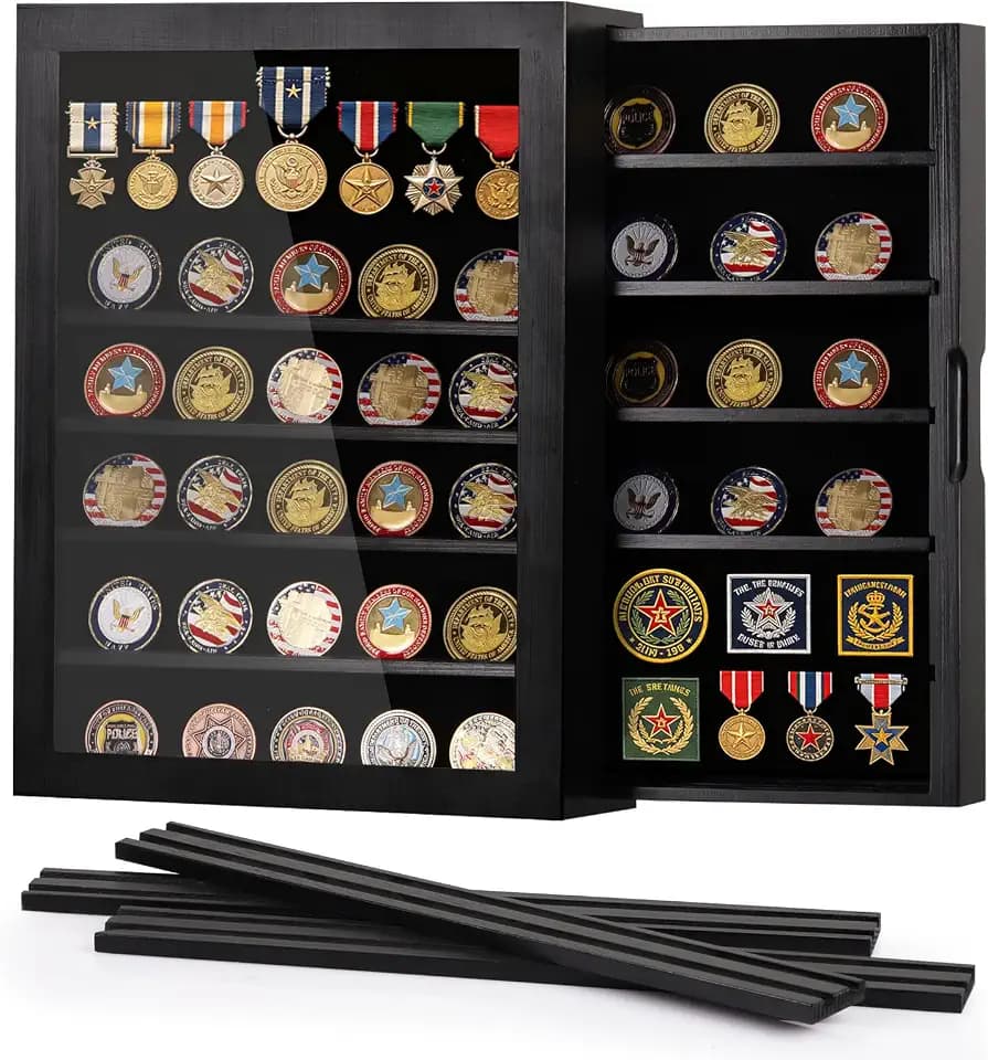AUTOARK Military Challenge Coin Display Case,Black,AHK-090