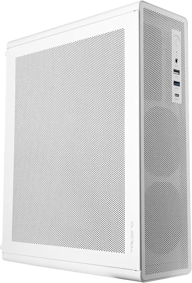 Tacens AEROSLIM500, PC-Gehäuse MicroATX, Staubschutz-Mesh-Panels, TFX-Netzteil 500W, Frontlüfter FDB 90mm, Slim-Minitower kompatibel mit MicroATX und Mini-ITX, USB-C und USB 3.0, Weiß